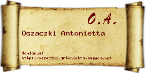 Oszaczki Antonietta névjegykártya